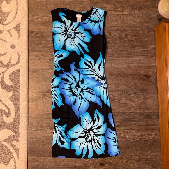 Cache size 8 floral dress with cinched side - Picture 1 of 5